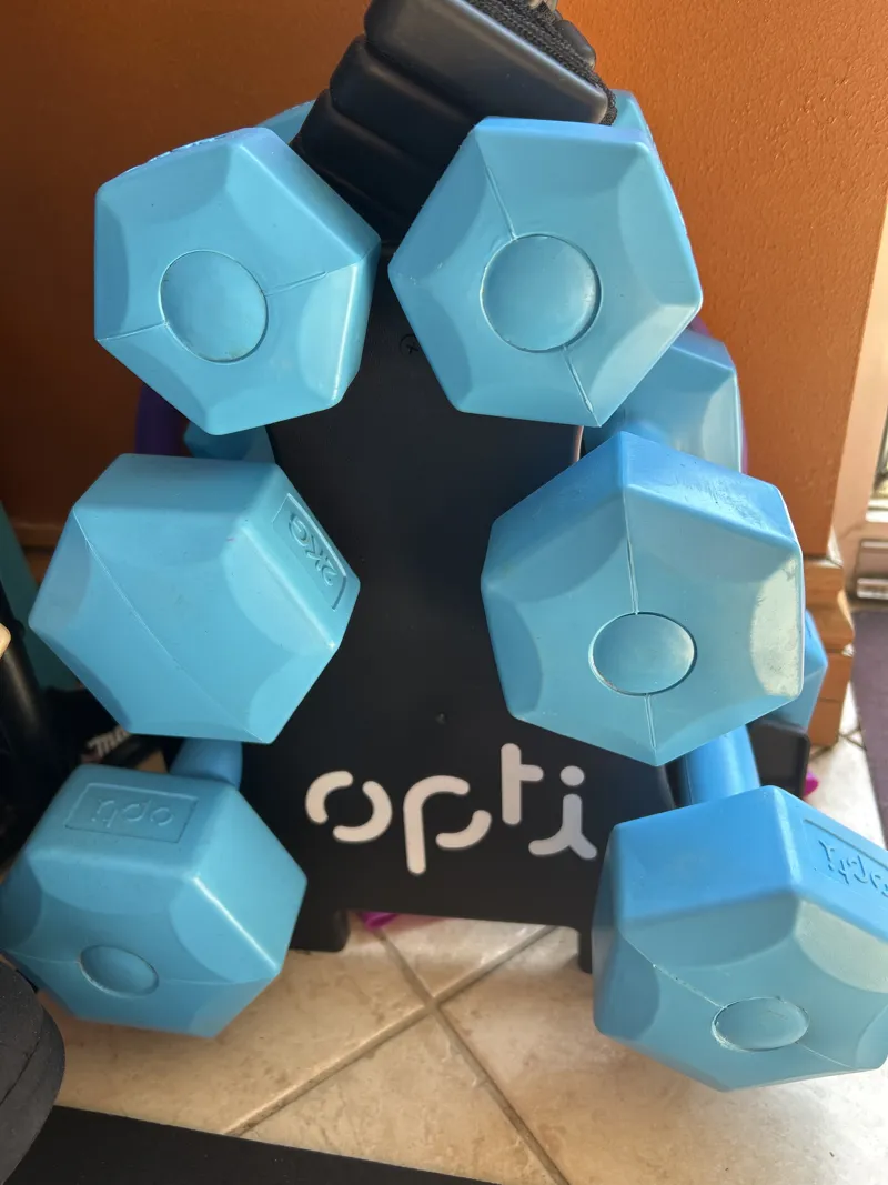 Light Blue Hexagonal Dumbbells Set - 6 pieces
