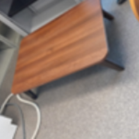 Wooden Desk with Laminate Top and Storage