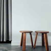 Wooden Stools - Pair of Round Top