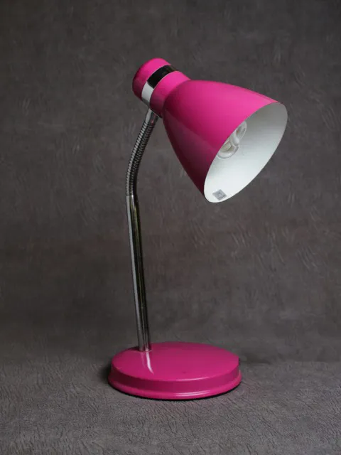 Pink Desk Lamp with Flexible Gooseneck