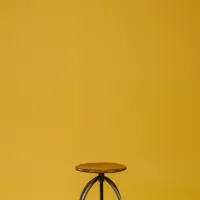 Industrial Adjustable Stool with Wooden Seat