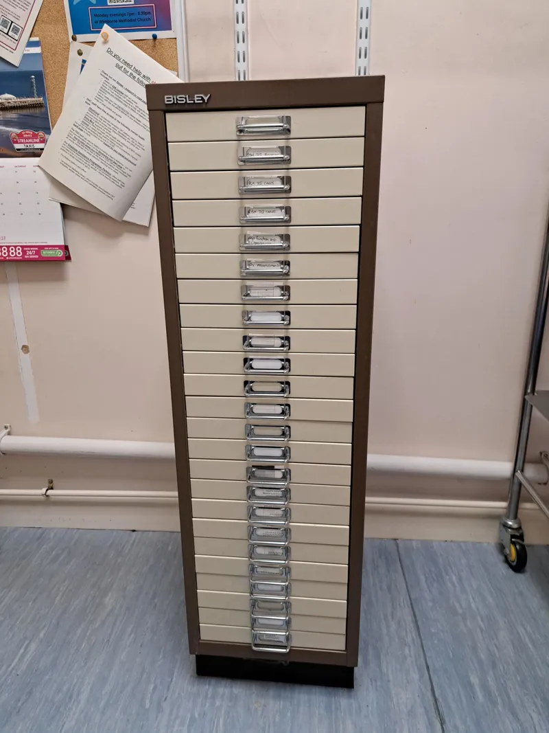 Bisley 25-Drawer Multi-Drawer Cabinet - Cream