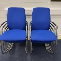 Blue Stackable Office/Meeting Chairs with Chrome Frame - Qty 10+