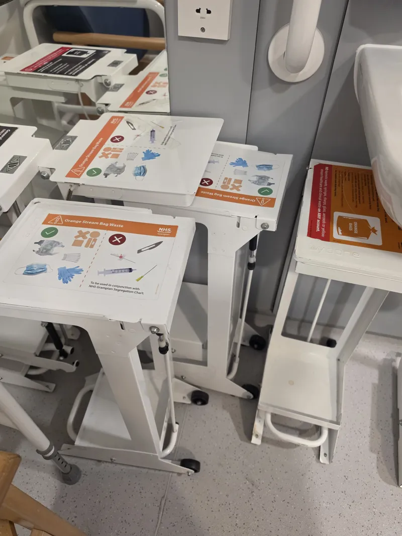NHS Orange Stream Waste small waste bins x5